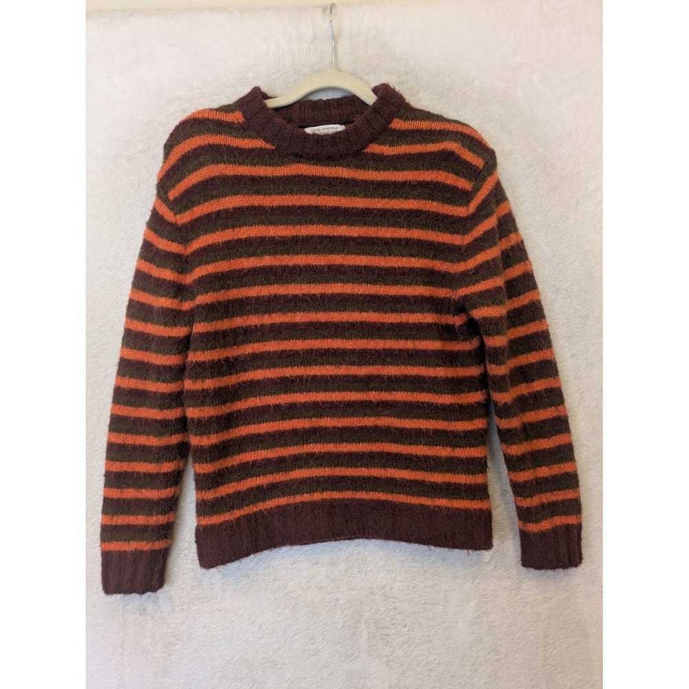 Zara Sweater Women's 11-12‎ Years Brown Orange Striped Wool Alpaca Blend Knit